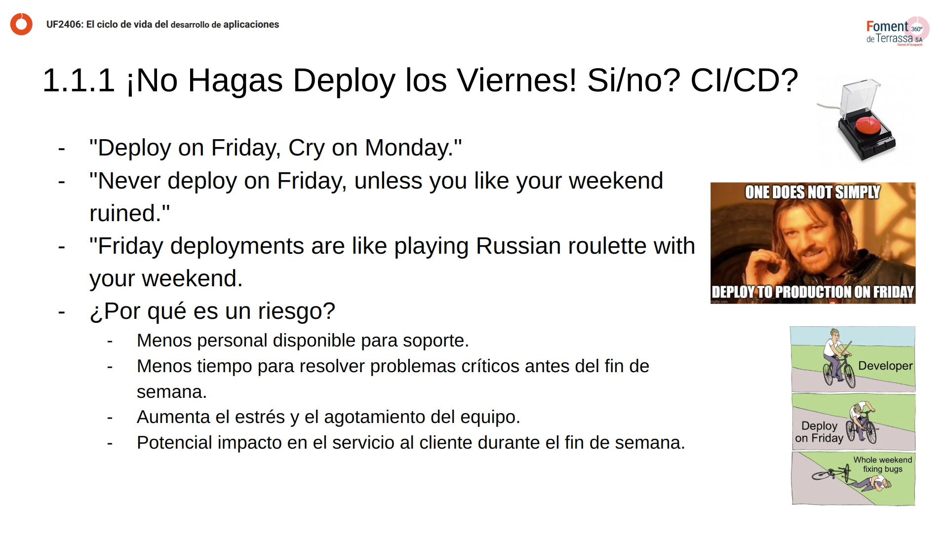 Presentacion uf2406 ciclo de vida desarrollo del software pagina 14 deploy