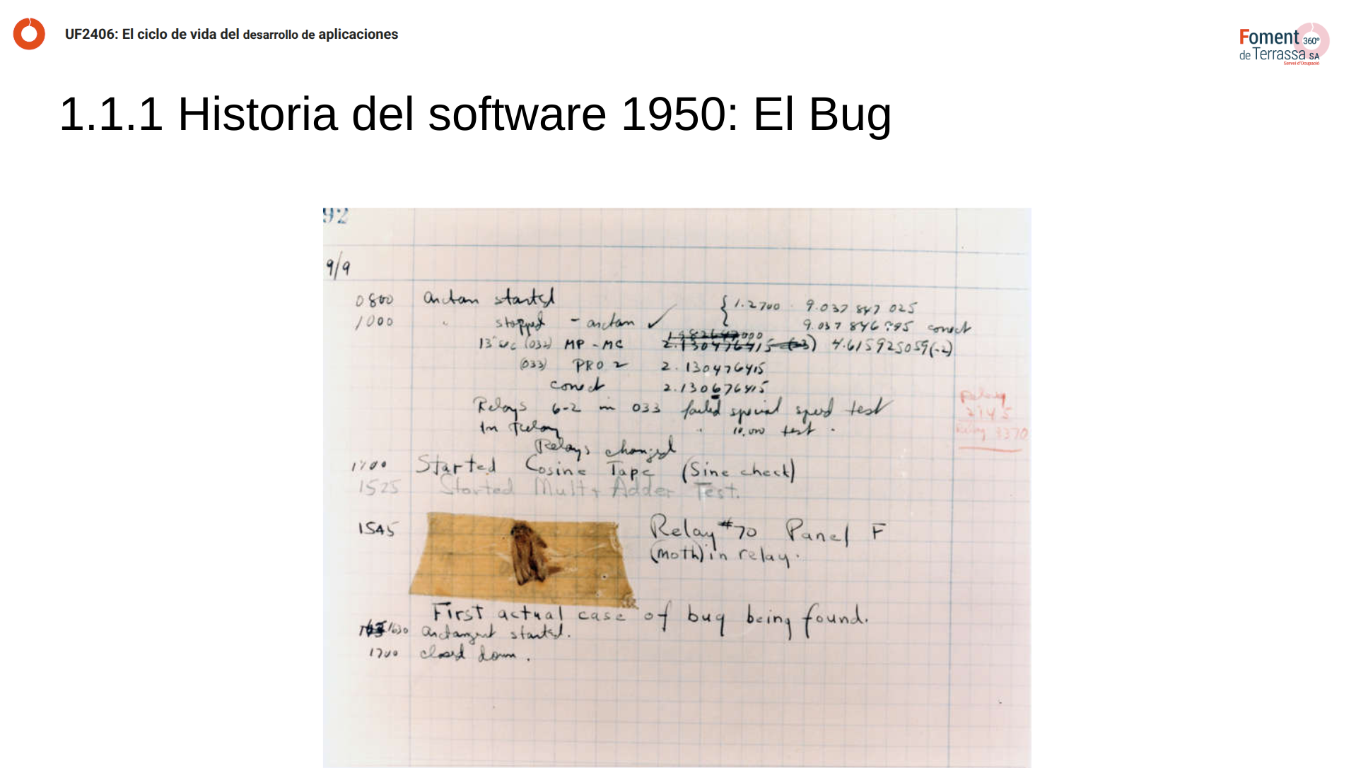 Presentacion uf2406 ciclo de vida desarrollo del software pagina 2 bug